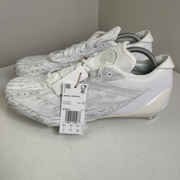 Adidas Mens Size 11 Football Cleats Low Adizero Electric IE4413 White Iridescent - Picture 1 of 9